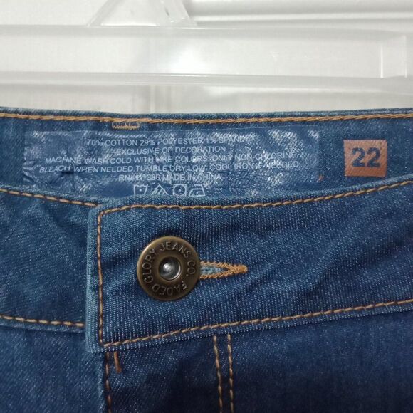 Faded Glory Plus Size High Rise Stretch Straight Leg Jeans 22  Classic Dark Wash - Picture 4 of 8